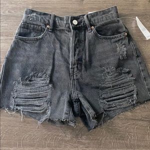 Pacsun Ripped Black Denim shorts